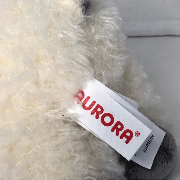 Aurora Fuzzy Realistic Floppy Grey and White Lamb Plush - Picture 4 of 4